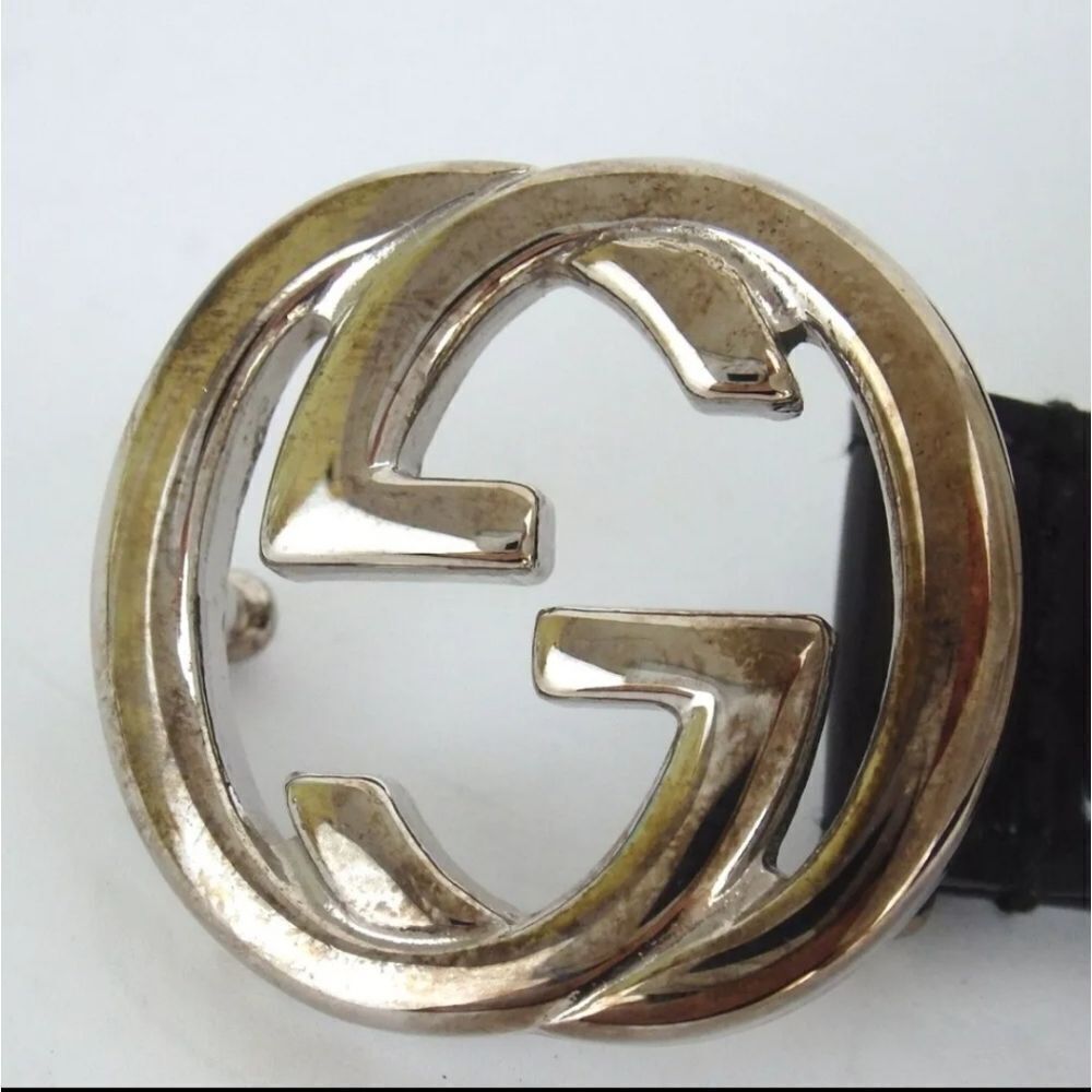 Authentic GUCCI 036.2194.0980.5 Interlocking Small GG 70/28 Leather Belt [Used] - Picture 5 of 12